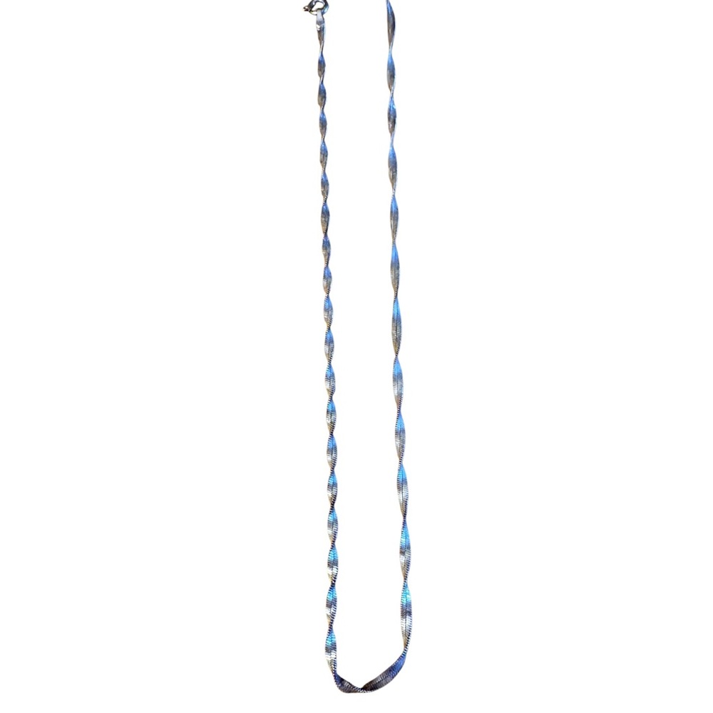 Vintage 925 Silver Braided Chain Necklace 16 in”.